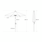  Platinum Stokparasol Riva Teak Look Ø 300 Cm Antraciet