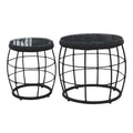  Royal Seasons COCOON Bijzettafel Zwart - Set Van 2