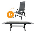  Royal Seasons LA PALMA Uitschuifbare Dining Set Met 8 Stoelen