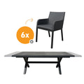  Royal Seasons RONDA Uitschuifbare Dining Set Met 6 Stoelen